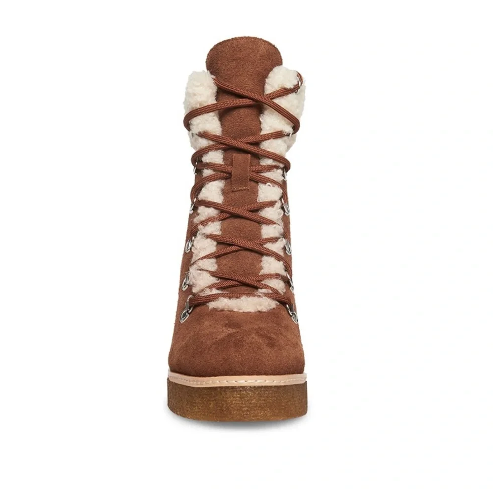 Steve Madden Marcel Wedge Suede Bootie Faux‎ Shearling